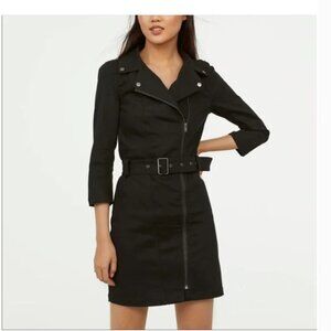 H&M Cotton Biker Dress/Coat With Front Zipper Size 10